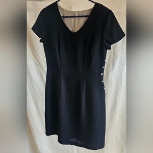 CDC Wear Little Black Dress With Sparkly Buttons, Size 6